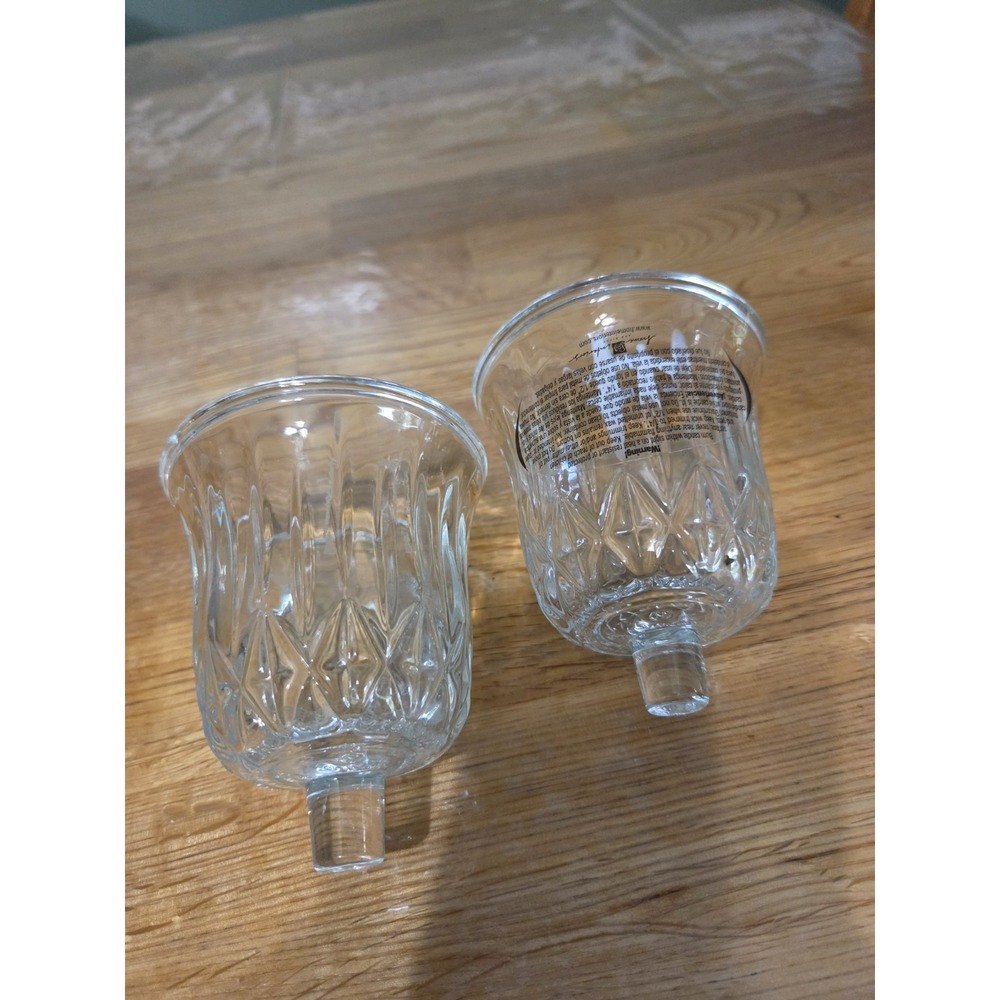 2 Home Interiors HomCo Votive Cups- Clear Valancia Votive Peg Candle Holders
